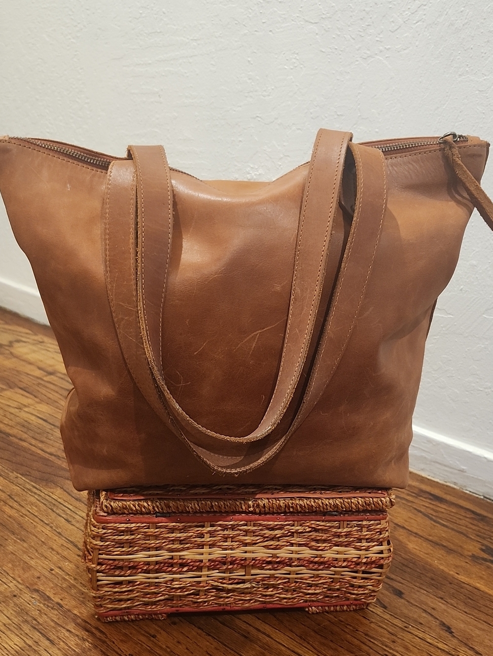 ABLE Lari Zip-Top Leather Tote